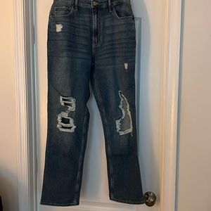 Hollister ultra high rise stacked vintage straight jean.
